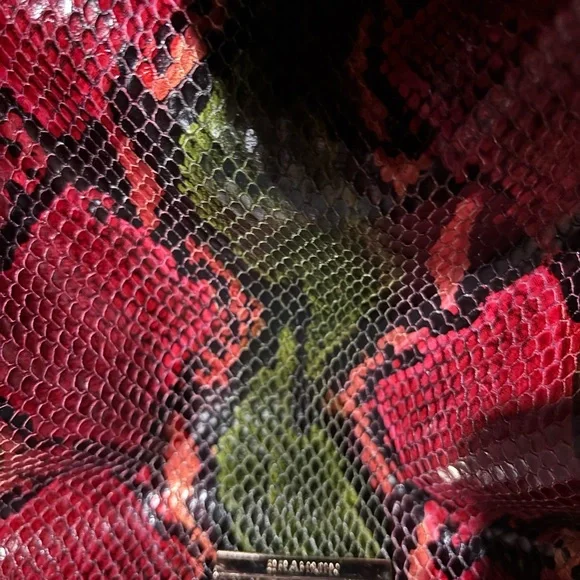 Brahmin red garland Snake Print Bag - Picture 6 of 7